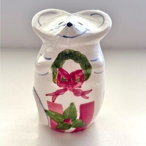 Vintage Ceramic Mouse Cheese Shaker,  Hand Painted Laurie Gates‎ Design 1999